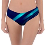 Blue Neon Lines, Blue Background, Abstract Background Reversible Classic Bikini Bottoms
