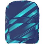 Blue Neon Lines, Blue Background, Abstract Background Full Print Backpack