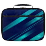 Blue Neon Lines, Blue Background, Abstract Background Full Print Lunch Bag