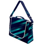 Blue Neon Lines, Blue Background, Abstract Background Box Up Messenger Bag