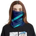 Blue Neon Lines, Blue Background, Abstract Background Face Covering Bandana (Two Sides)
