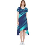 Blue Neon Lines, Blue Background, Abstract Background High Low Boho Dress