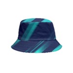 Blue Neon Lines, Blue Background, Abstract Background Bucket Hat (Kids)