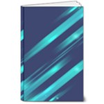 Blue Neon Lines, Blue Background, Abstract Background 8  x 10  Softcover Notebook