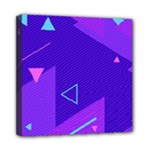 Purple Geometric Abstraction, Purple Neon Background Mini Canvas 8  x 8  (Stretched)