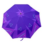 Purple Geometric Abstraction, Purple Neon Background Folding Umbrellas