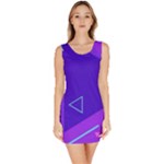 Purple Geometric Abstraction, Purple Neon Background Bodycon Dress