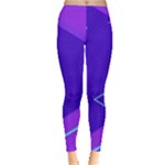 Purple Geometric Abstraction, Purple Neon Background Everyday Leggings 