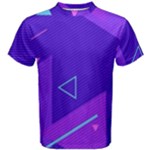 Purple Geometric Abstraction, Purple Neon Background Men s Cotton T-Shirt