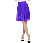 Purple Geometric Abstraction, Purple Neon Background A-Line Skirt