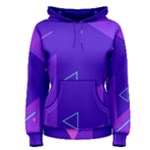 Purple Geometric Abstraction, Purple Neon Background Women s Pullover Hoodie