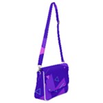 Purple Geometric Abstraction, Purple Neon Background Shoulder Bag with Back Zipper