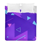Purple Geometric Abstraction, Purple Neon Background Duvet Cover Double Side (Full/ Double Size)