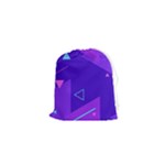 Purple Geometric Abstraction, Purple Neon Background Drawstring Pouch (XS)