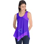 Purple Geometric Abstraction, Purple Neon Background Sleeveless Tunic