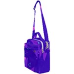 Purple Geometric Abstraction, Purple Neon Background Crossbody Day Bag