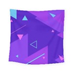 Purple Geometric Abstraction, Purple Neon Background Square Tapestry (Small)