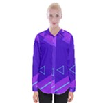 Purple Geometric Abstraction, Purple Neon Background Womens Long Sleeve Shirt