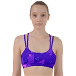 Purple Geometric Abstraction, Purple Neon Background Line Them Up Sports Bra