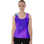 Purple Geometric Abstraction, Purple Neon Background Velvet Tank Top