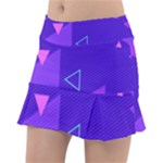 Purple Geometric Abstraction, Purple Neon Background Classic Tennis Skirt