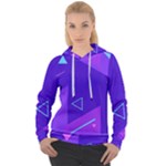 Purple Geometric Abstraction, Purple Neon Background Women s Overhead Hoodie