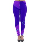 Purple Geometric Abstraction, Purple Neon Background Lightweight Velour Leggings
