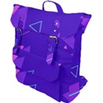 Purple Geometric Abstraction, Purple Neon Background Buckle Up Backpack