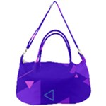 Purple Geometric Abstraction, Purple Neon Background Removable Strap Handbag