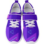 Purple Geometric Abstraction, Purple Neon Background Men s Velcro Strap Shoes