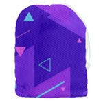 Purple Geometric Abstraction, Purple Neon Background Drawstring Pouch (3XL)