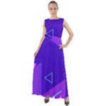 Purple Geometric Abstraction, Purple Neon Background Chiffon Mesh Boho Maxi Dress