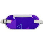 Purple Geometric Abstraction, Purple Neon Background Rounded Waist Pouch