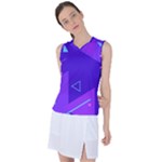 Purple Geometric Abstraction, Purple Neon Background Women s Sleeveless Sports Top
