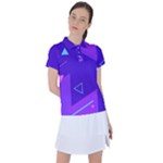 Purple Geometric Abstraction, Purple Neon Background Women s Polo T-Shirt