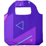 Purple Geometric Abstraction, Purple Neon Background Foldable Grocery Recycle Bag