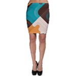 Retro Colored Abstraction Background, Creative Retro Bodycon Skirt