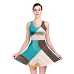 Retro Colored Abstraction Background, Creative Retro Reversible Skater Dress