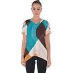 Retro Colored Abstraction Background, Creative Retro Cut Out Side Drop T-Shirt