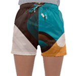 Retro Colored Abstraction Background, Creative Retro Sleepwear Shorts