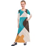 Retro Colored Abstraction Background, Creative Retro Kids  Quarter Sleeve Maxi Dress