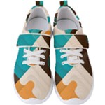 Retro Colored Abstraction Background, Creative Retro Men s Velcro Strap Shoes