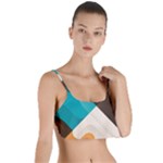 Retro Colored Abstraction Background, Creative Retro Layered Top Bikini Top 