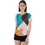 Retro Colored Abstraction Background, Creative Retro Back Cut Out Sport T-Shirt
