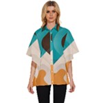 Retro Colored Abstraction Background, Creative Retro Women s Batwing Button Up Shirt