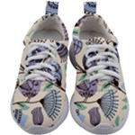 Retro Texture With Birds Kids Athletic Shoes