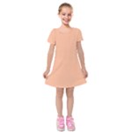 Peach Fuzz 2024 Kids  Short Sleeve Velvet Dress