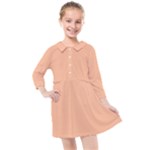 Peach Fuzz 2024 Kids  Quarter Sleeve Shirt Dress