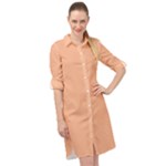 Peach Fuzz 2024 Long Sleeve Mini Shirt Dress