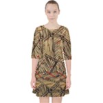 Abstract Geometric Pattern, Abstract Paper Backgrounds Quarter Sleeve Pocket Dress